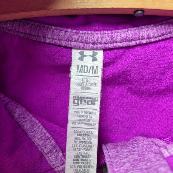 Under Armor All-Season Fitted Running/Workout Shirt Size Medium Purple - Picture 2 of 8